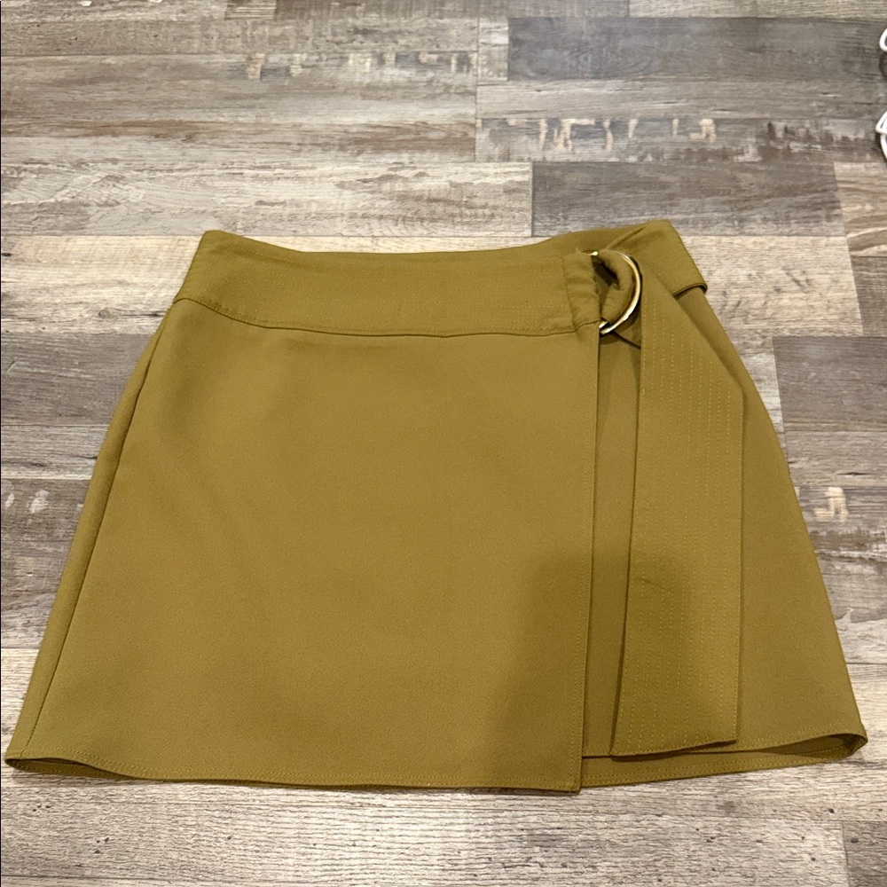 Zara Mustard A-Line Skirt with Ring Detail